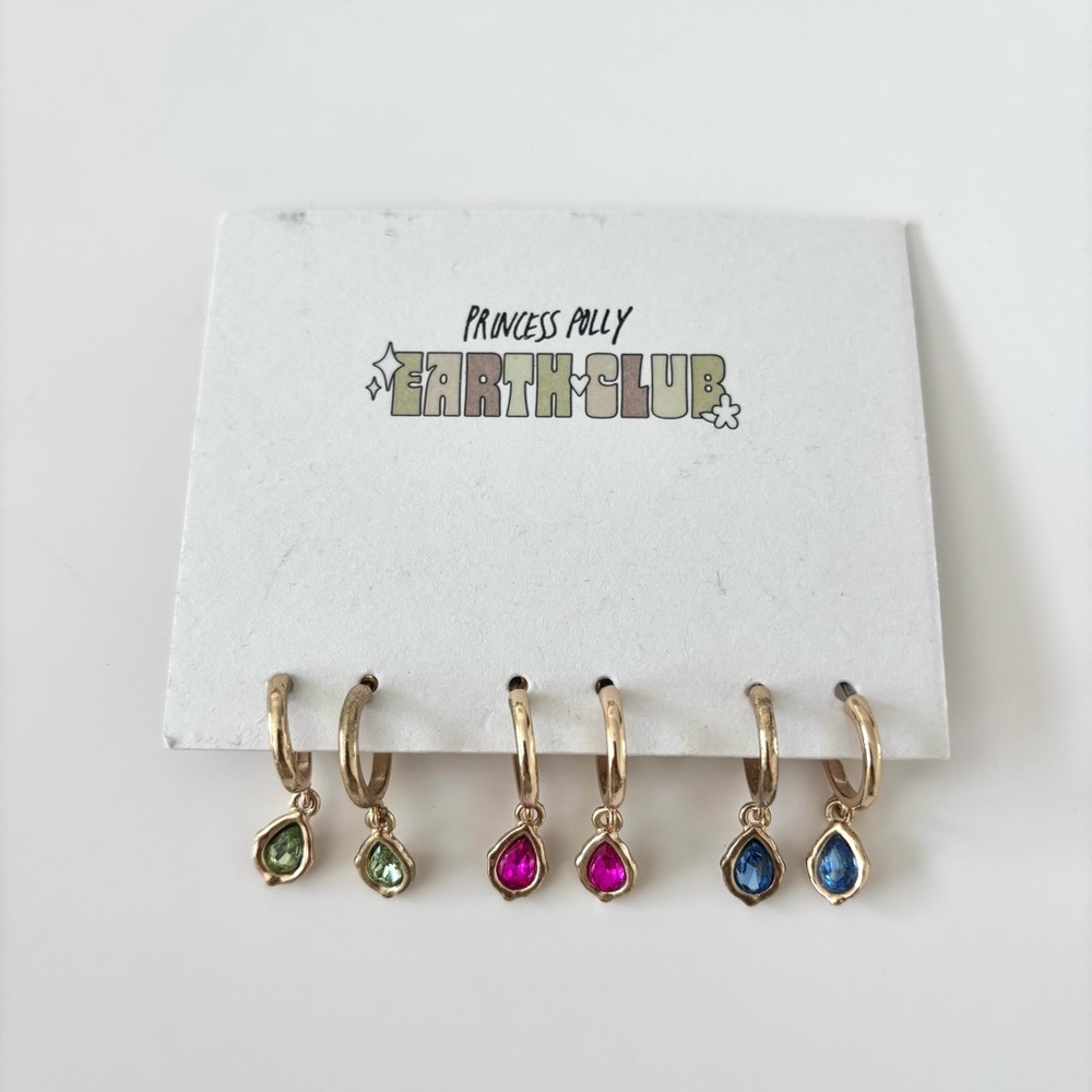 Princess Polly Aurelia Earring Pack Gold / Multi Eco Hoop Earrings NWT